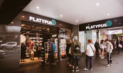 Outside the Platypus store 