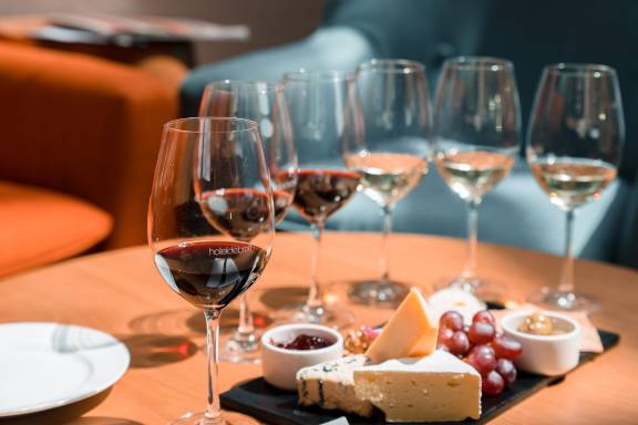 Housebar's cheese & wine flight