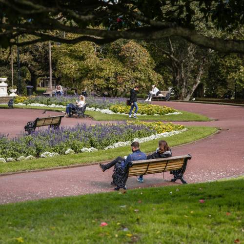 Benches in a park