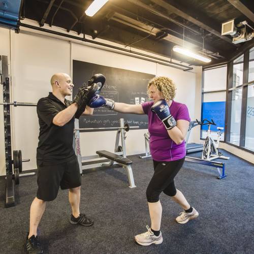 Boxing training session