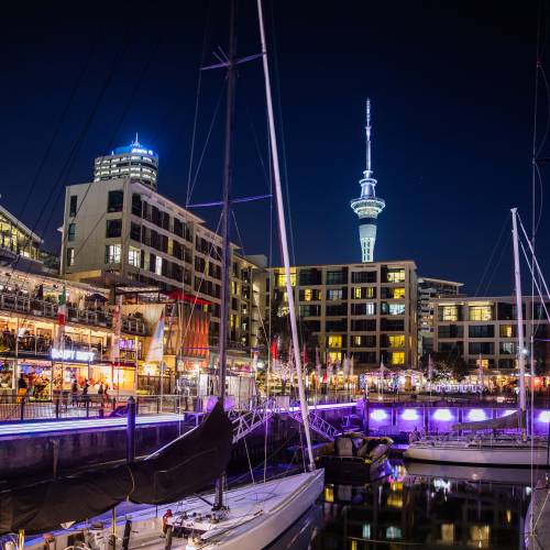 Viaduct Harbour at night