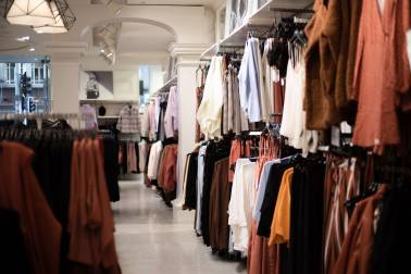 Garments displayed in showroom