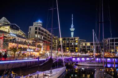 Viaduct Harbour at night