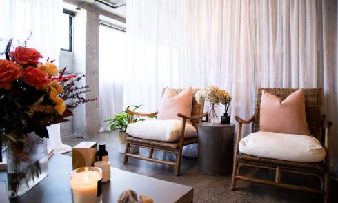 Health and wellbeing interior of a spa lounge