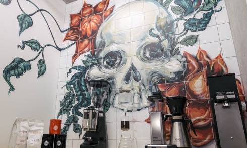 Skull painted wall
