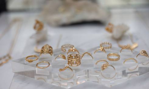 Rings on display