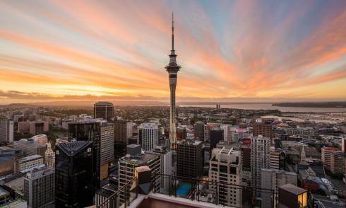 Sunset view of the Sky Tower