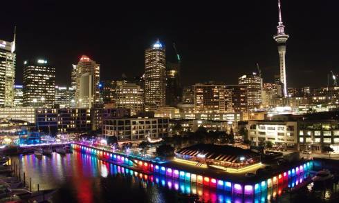 Viaduct Harbour and Rainbow Pride Auckland