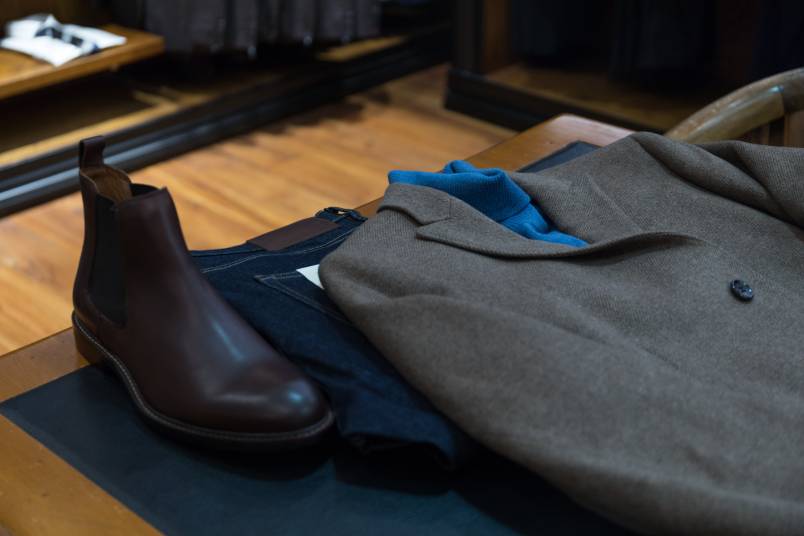 Clothes on table