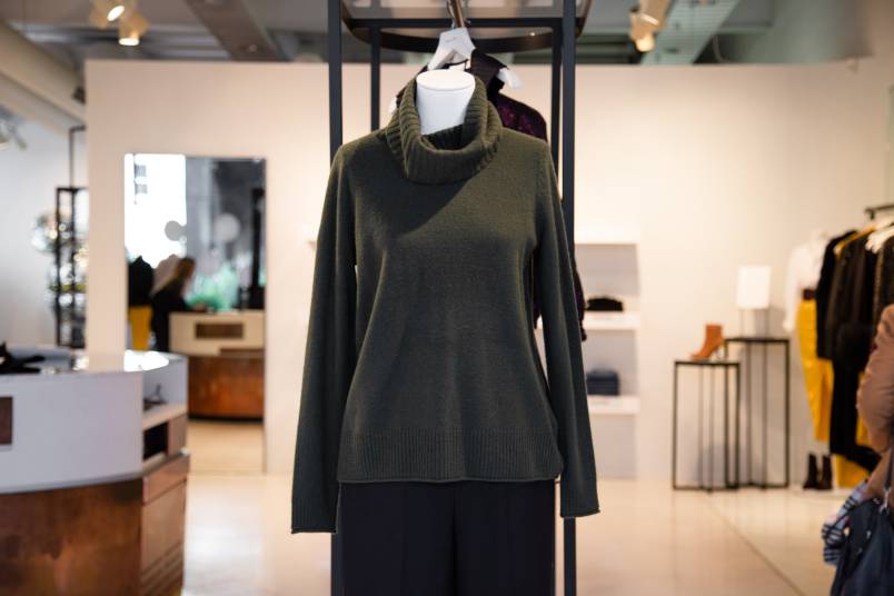 Jumper on display in shop