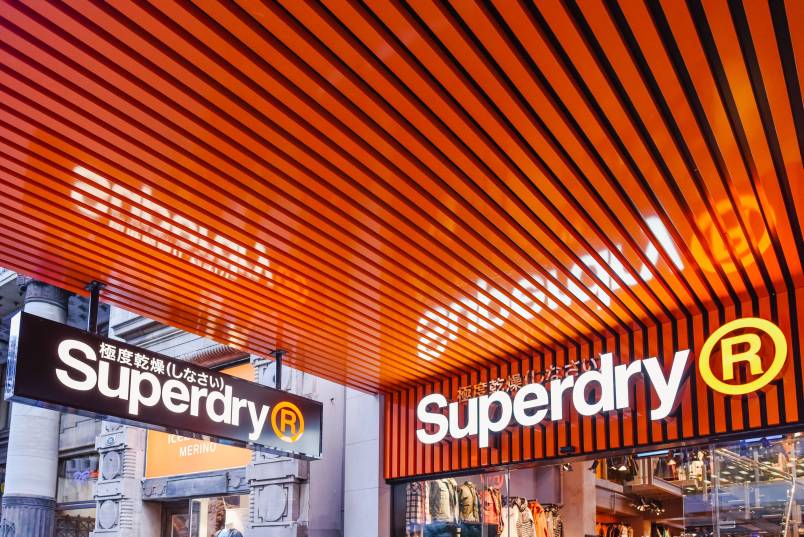 Sign outside superdry store